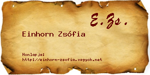 Einhorn Zsófia névjegykártya